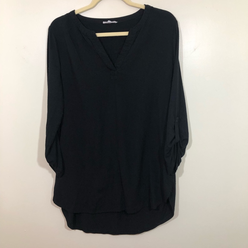 Pleione Nordstrom black tunic shirt
